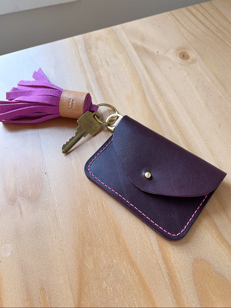 Agnes Mini Card Wallet, Black Cherry