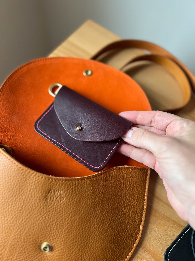 Agnes Mini Card Wallet, Black Cherry