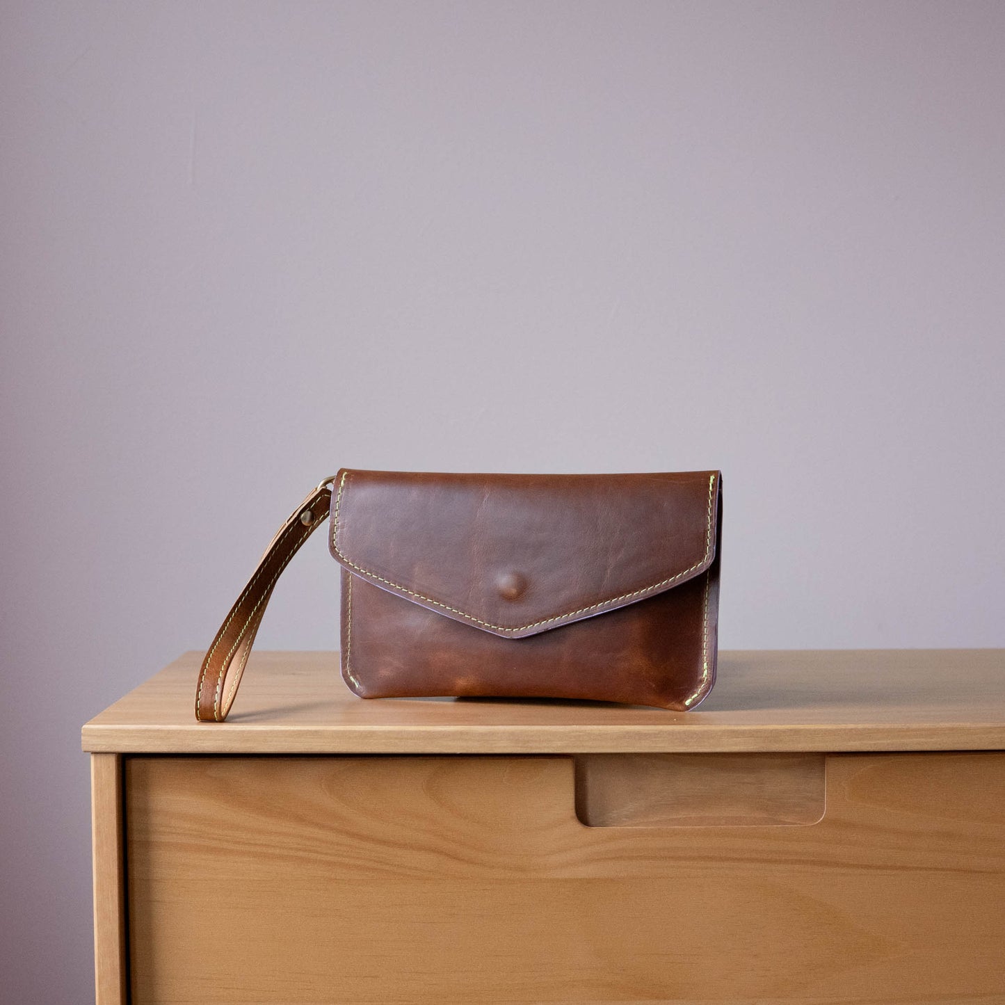 Agnes Clutch in Chocolate and Lavender