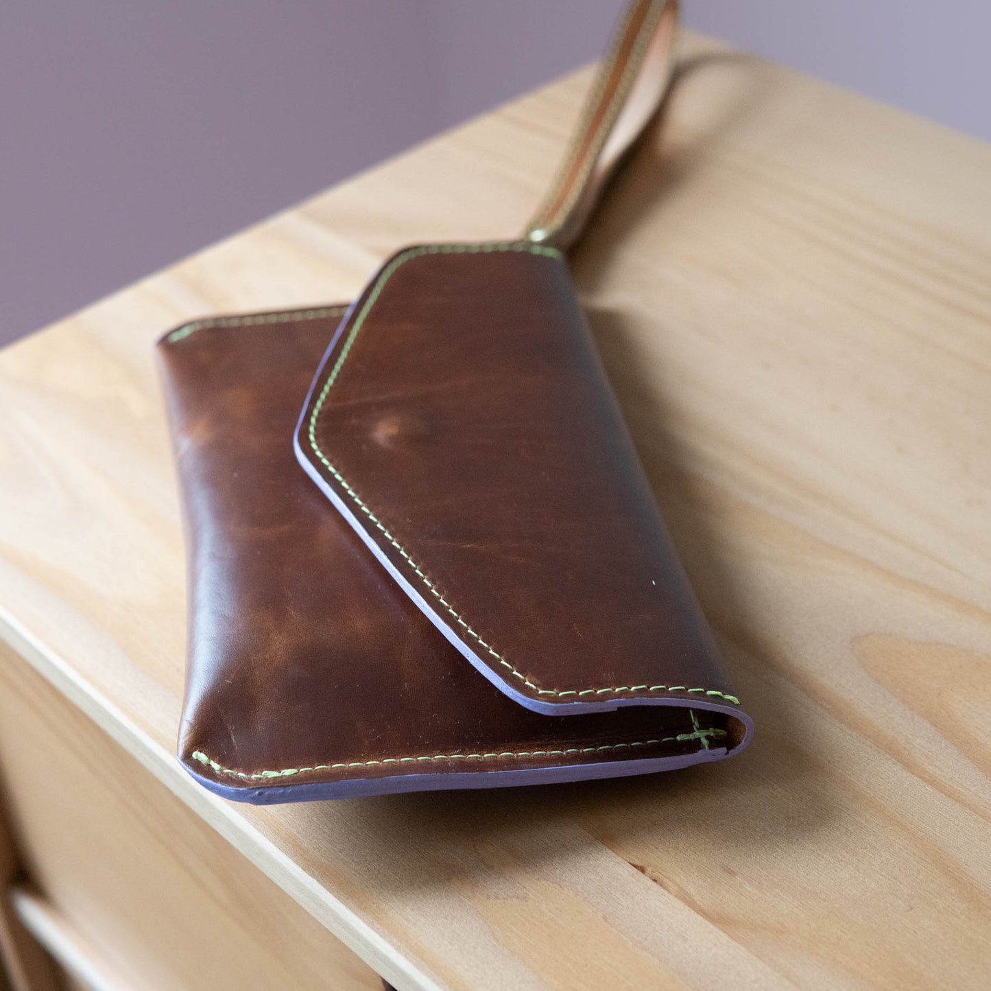Agnes Clutch in Chocolate and Lavender