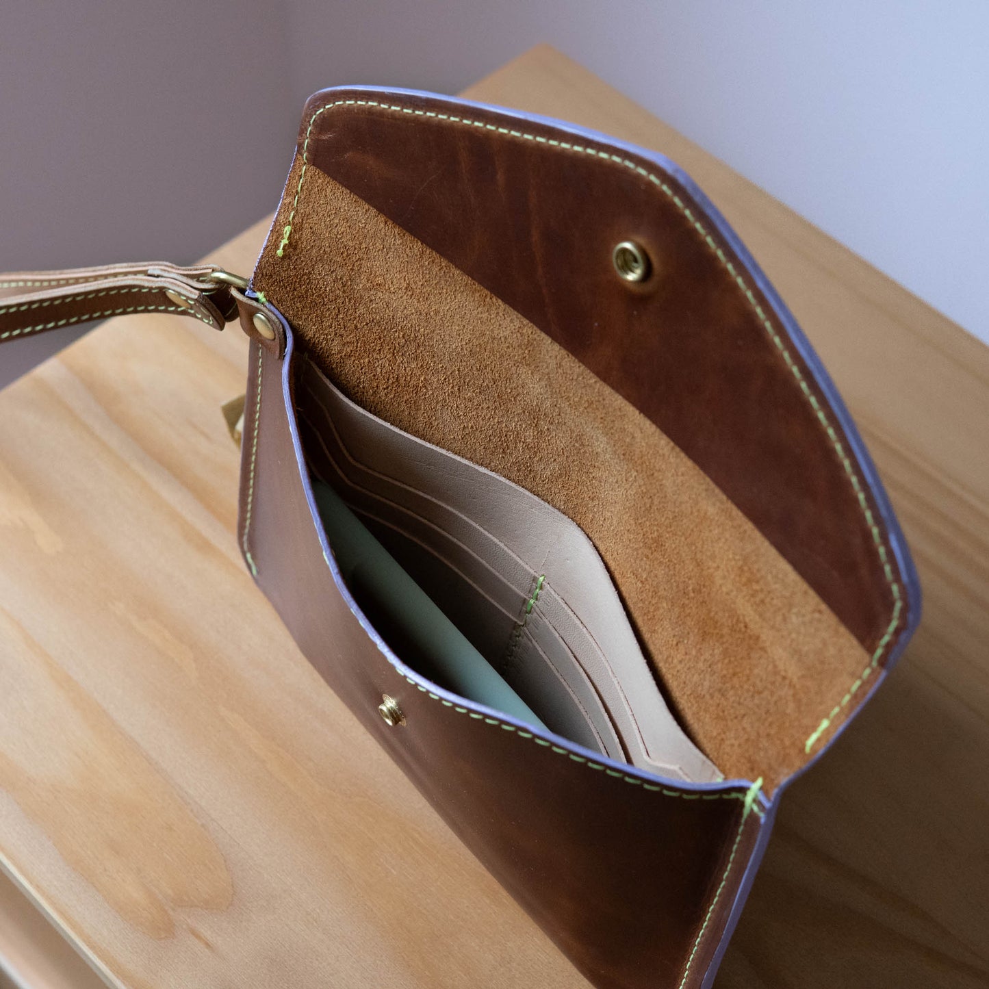 Agnes Clutch in Chocolate and Lavender