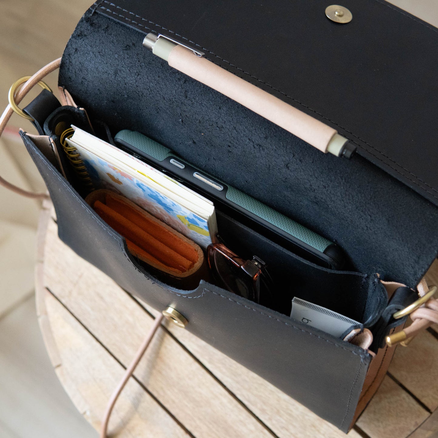 Adelaide Crossbody in Black Leather