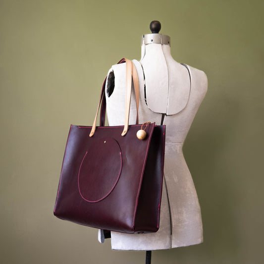 Lola Box Tote in Black Cherry