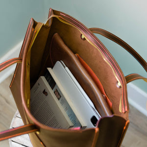Lola Box Tote in Chestnut