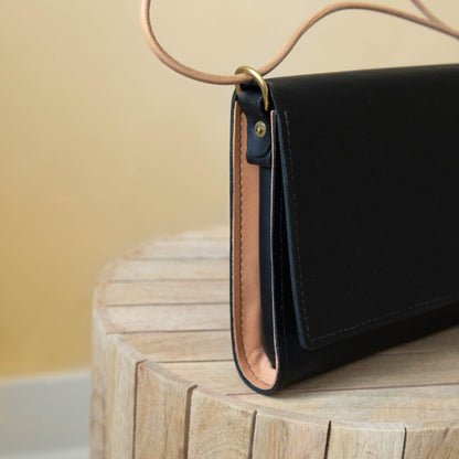 Adelaide Crossbody in Black Leather