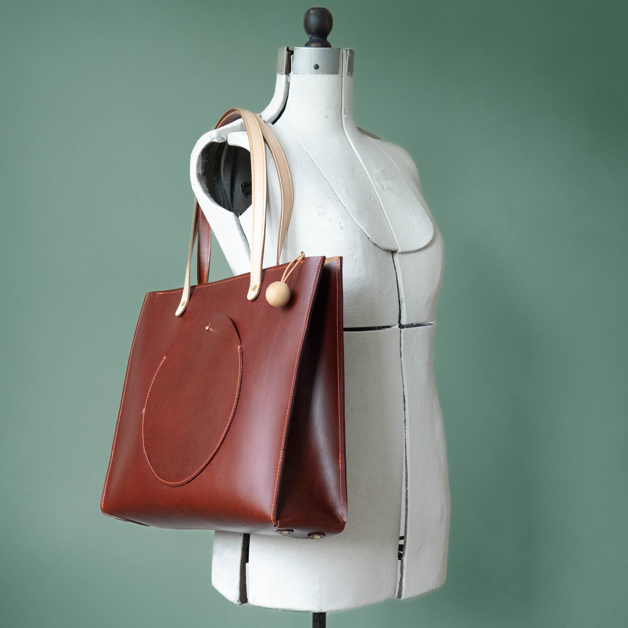 Lola Box Tote in Chestnut – Awl Snap Leather Goods