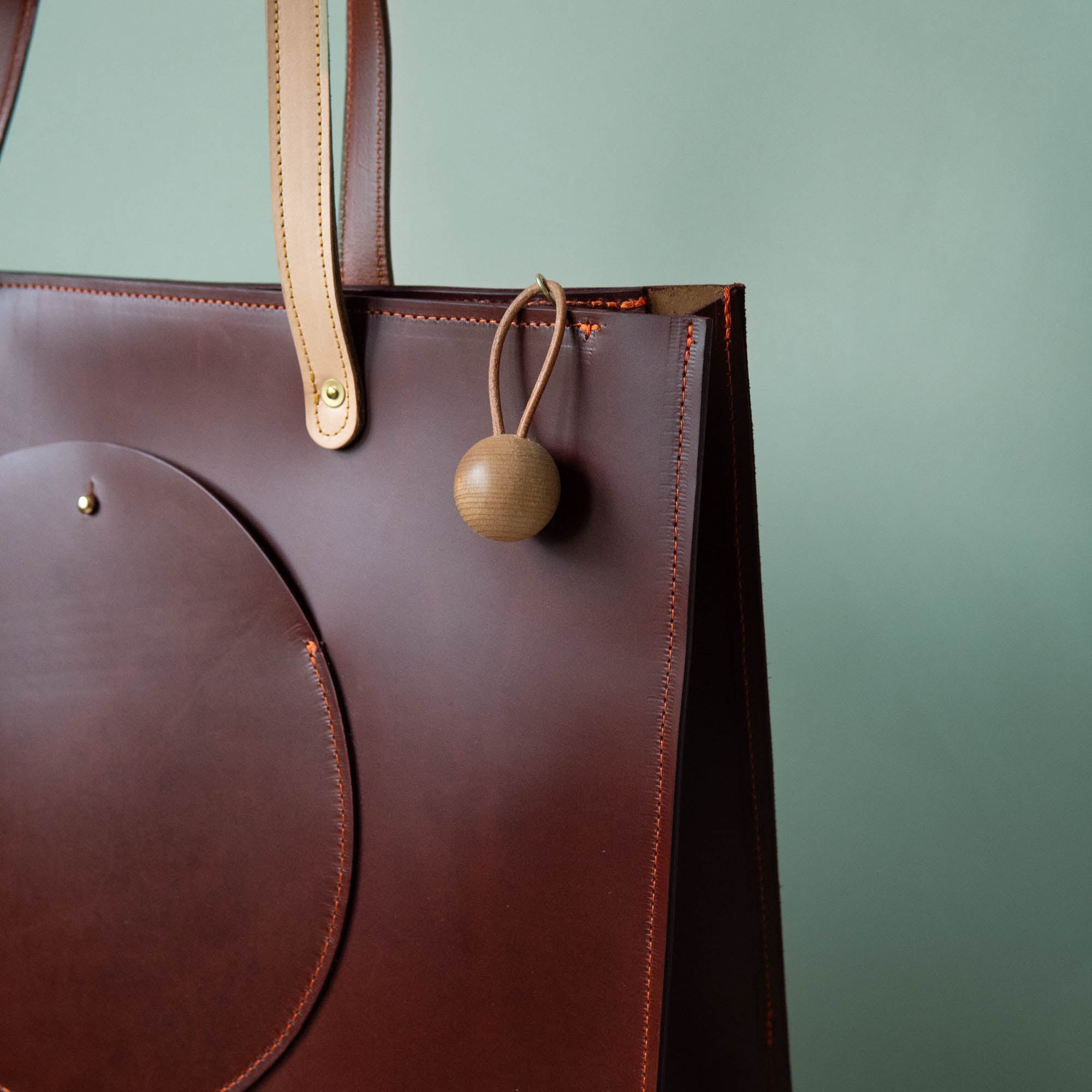 Chestnut Brown Leather Tote Handbag