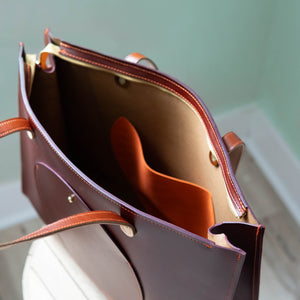 Lola Box Tote in Chestnut
