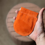 Load image into Gallery viewer, Pebble Pinch Pouch in Tan + Papaya
