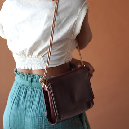 Adelaide Crossbody in Black Cherry