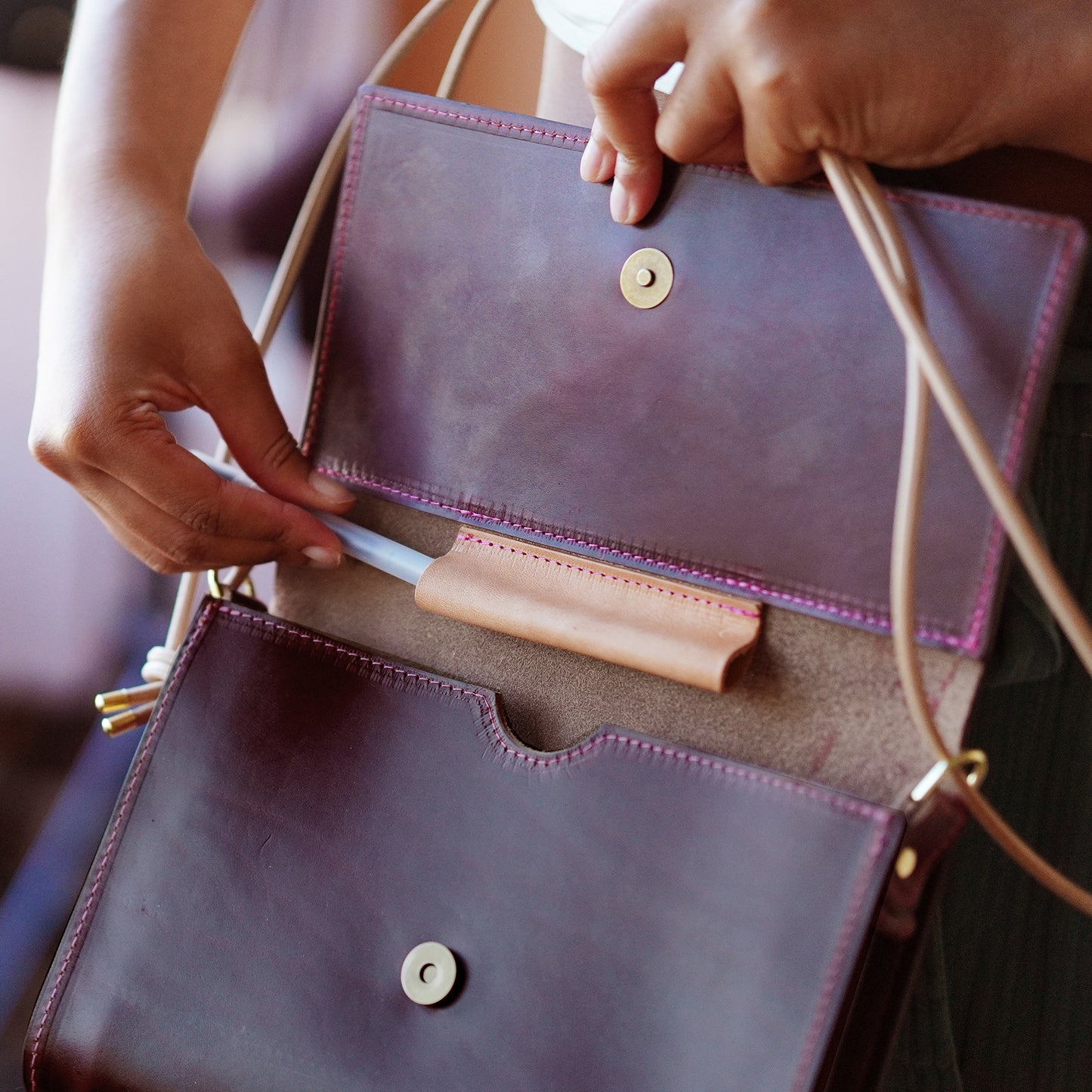 Adelaide Crossbody in Black Cherry