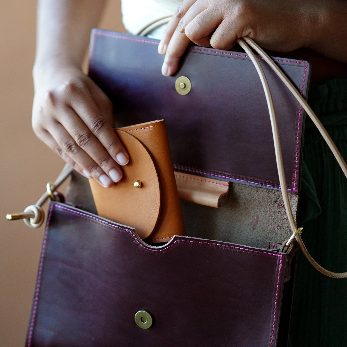 Adelaide Crossbody in Black Cherry